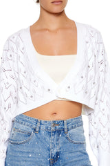 Faux Gem Cropped Cardigan Sweater | Forever 21 Women