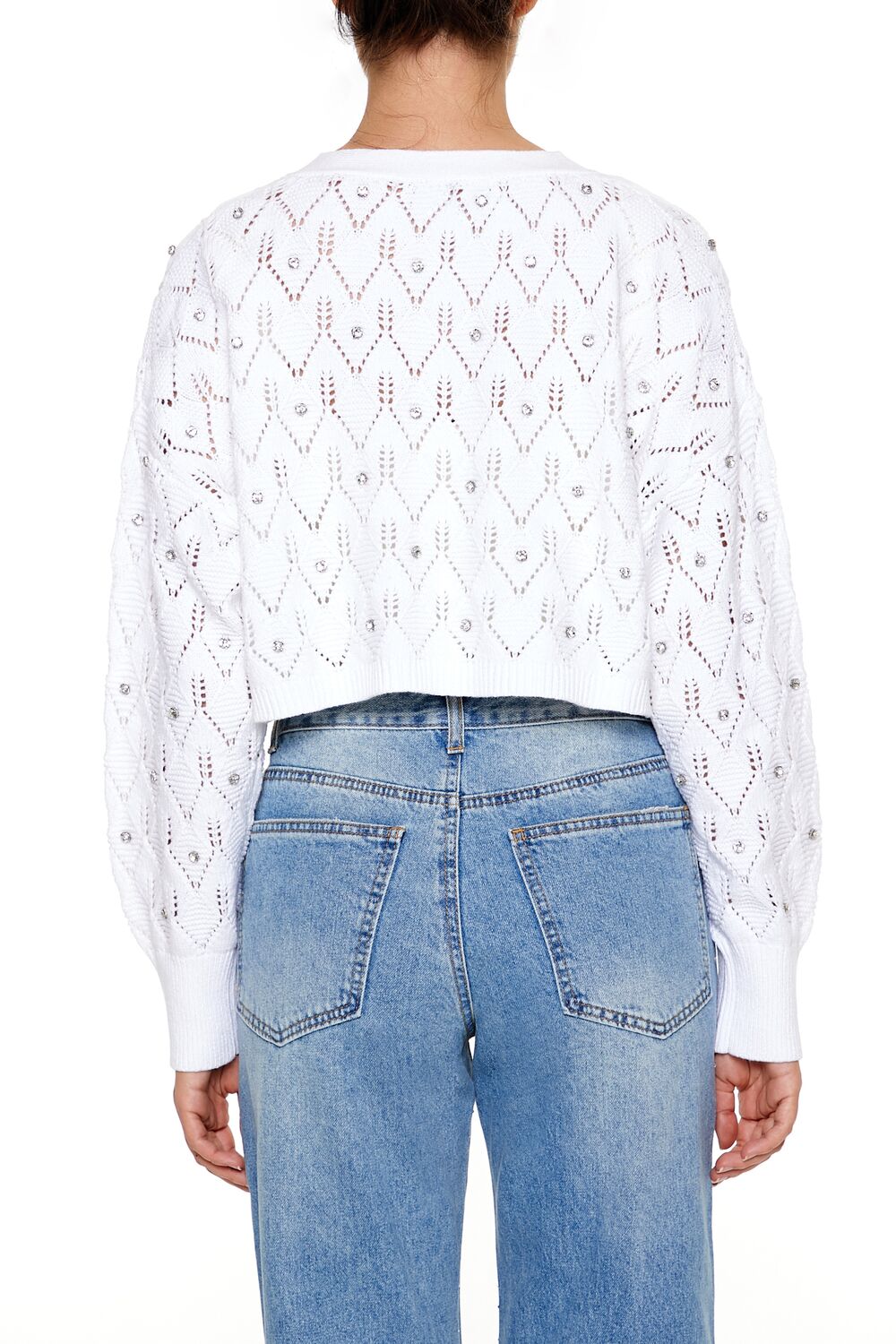 Faux Gem Cropped Cardigan Sweater | Forever 21 Women
