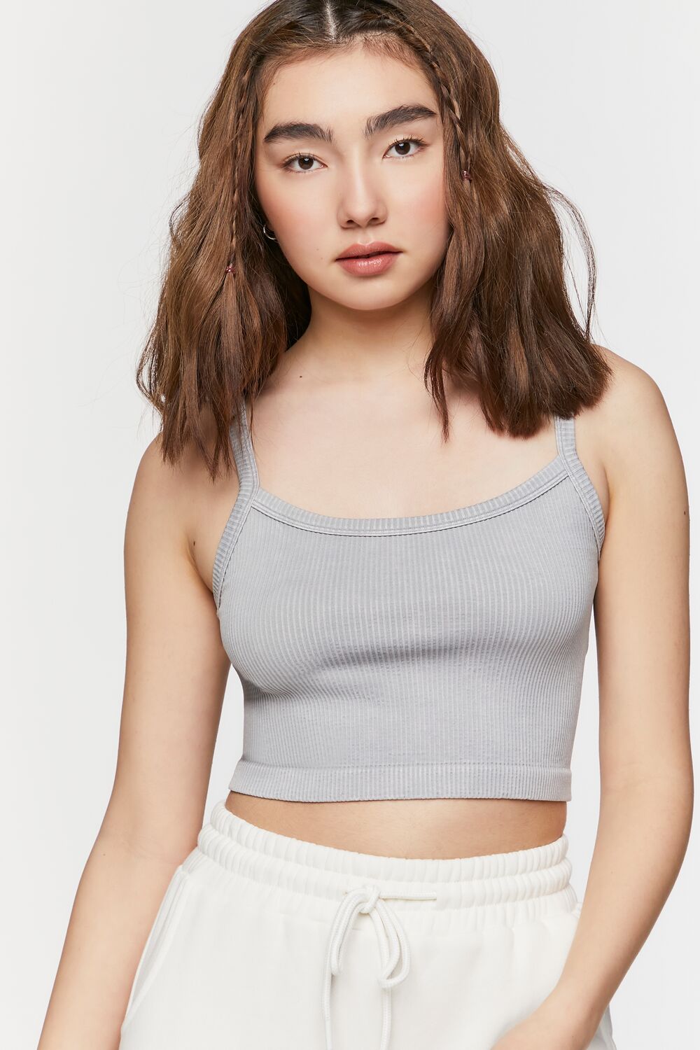 Seamless Mineral Wash Cropped Cami | Forever 21 Women