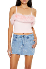Faux Fur-Trim Sweater-Knit Cami | Forever 21 Women