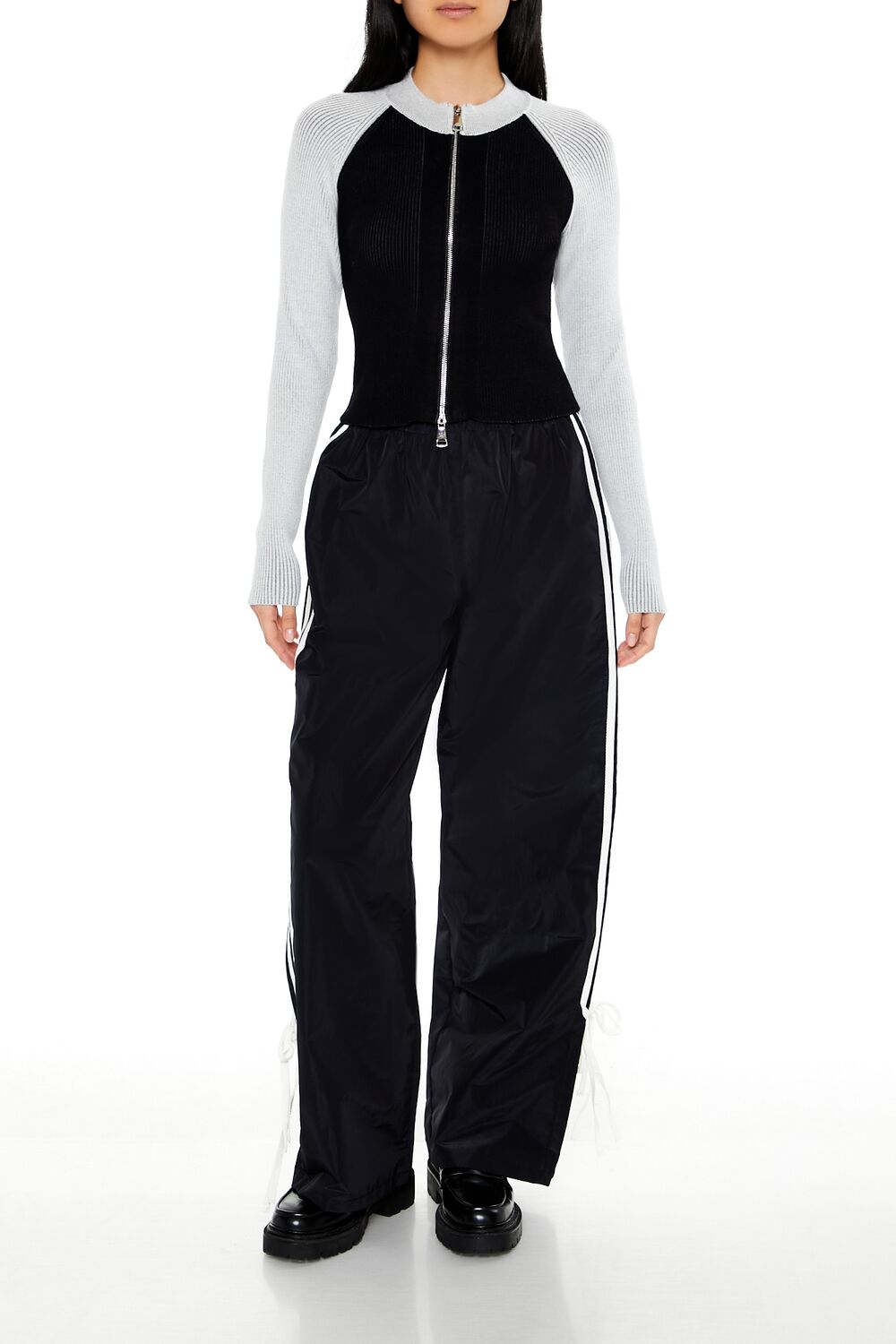 Two-Tone Raglan Zip-Up Sweater | Forever 21 Women