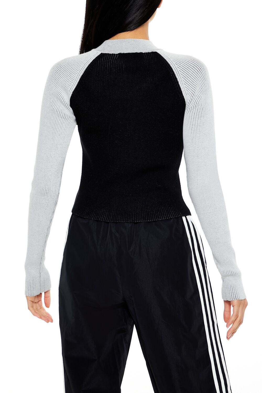 Two-Tone Raglan Zip-Up Sweater | Forever 21 Women