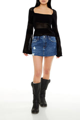 Open-Knit Bell-Sleeve Sweater | Forever 21 Women