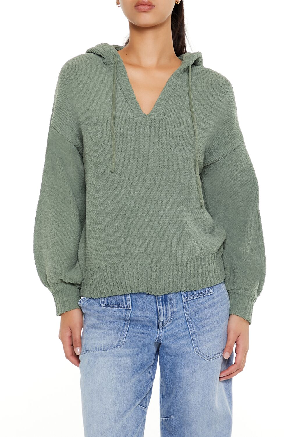 Hooded Drop-Sleeve Sweater | Forever 21 Women