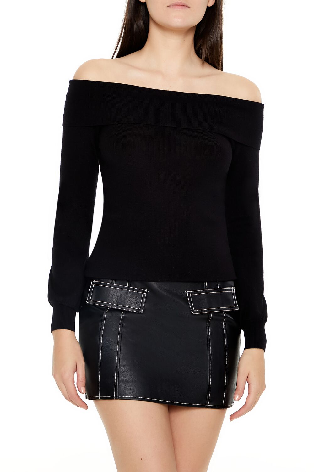 Fitted Off-the-Shoulder Sweater | Forever 21 Women