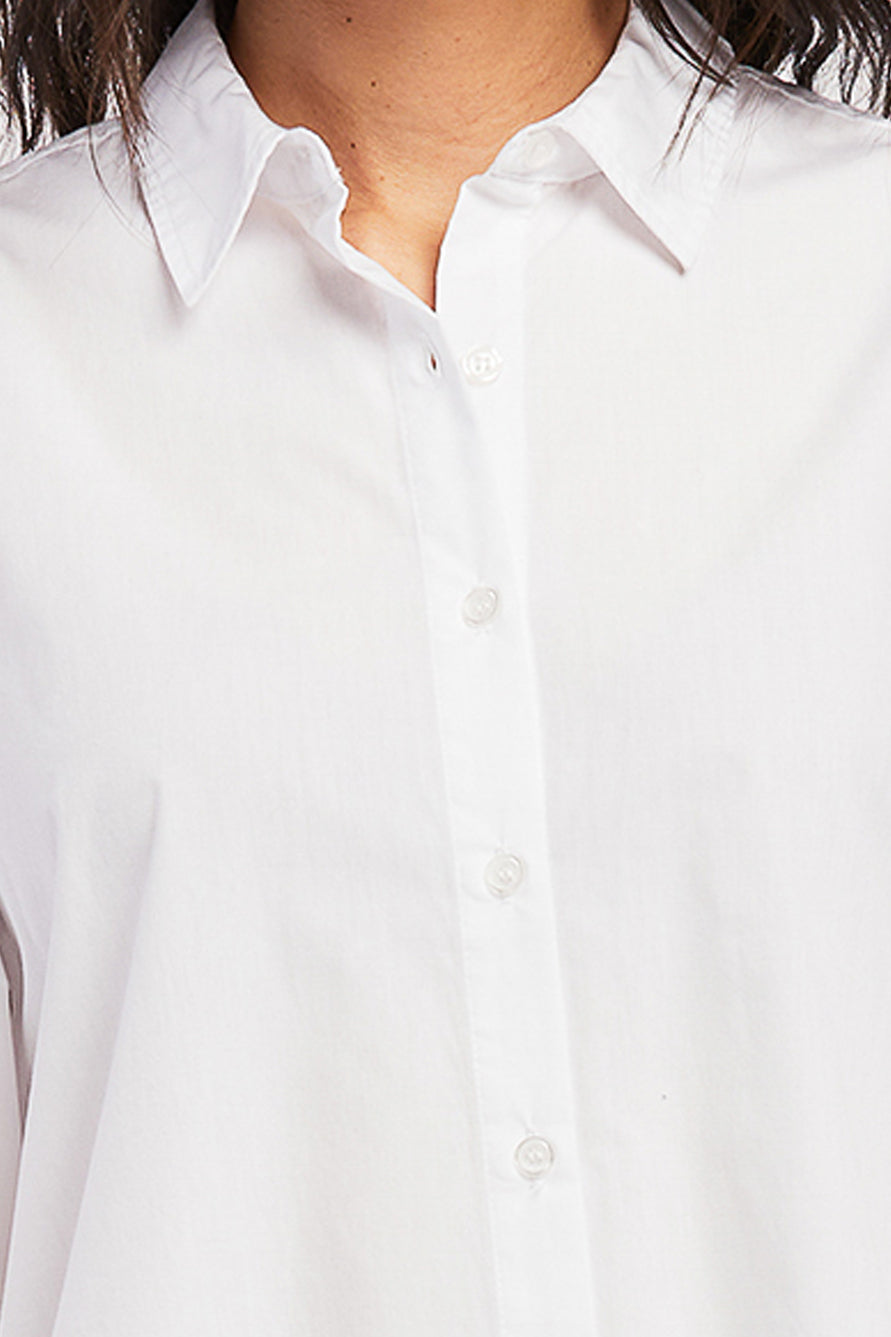 Allora Long Puff Sleeve Button Down Shirt Rounded Hem | Forever 21 Women