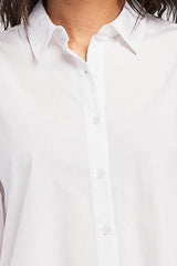 Allora Long Puff Sleeve Button Down Shirt Rounded Hem | Forever 21 Women