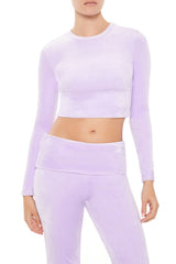 Velour Long-Sleeve Crop Top | Forever 21 Women