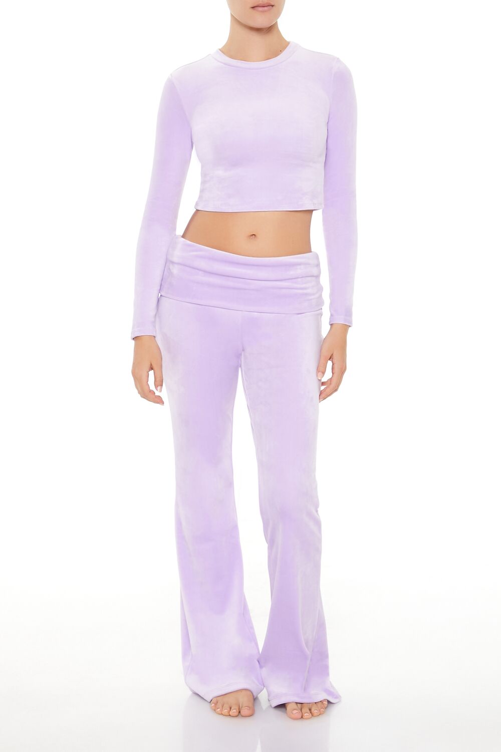 Velour Long-Sleeve Crop Top | Forever 21 Women