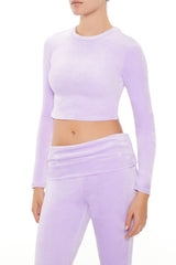 Velour Long-Sleeve Crop Top | Forever 21 Women