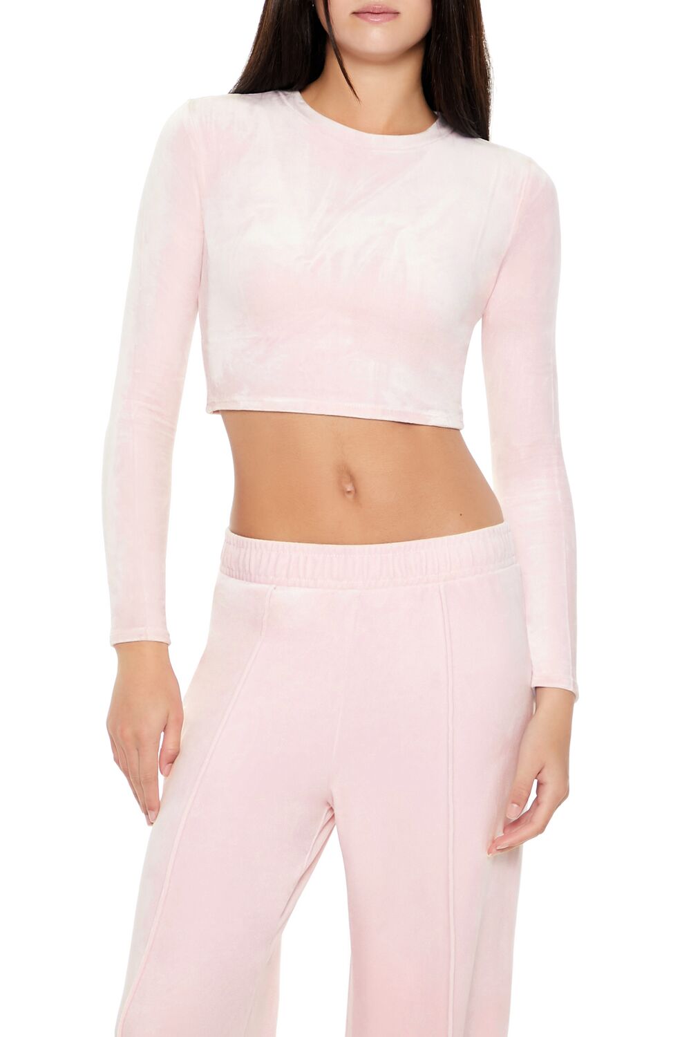 Velour Long-Sleeve Crop Top | Forever 21 Women
