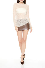 Asymmetrical Sheer Lace Top | Forever 21 Women