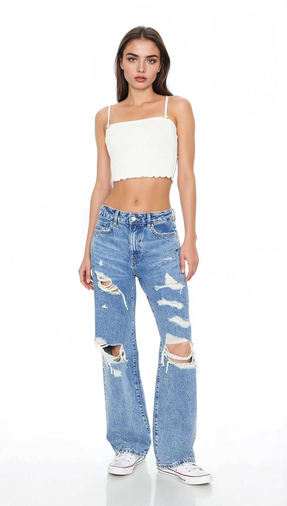 Rosette Lettuce-Edge Cropped Cami | Forever 21 Women
