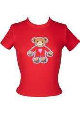 Sequin Teddy Bear Graphic Baby Tee | Forever 21 Women