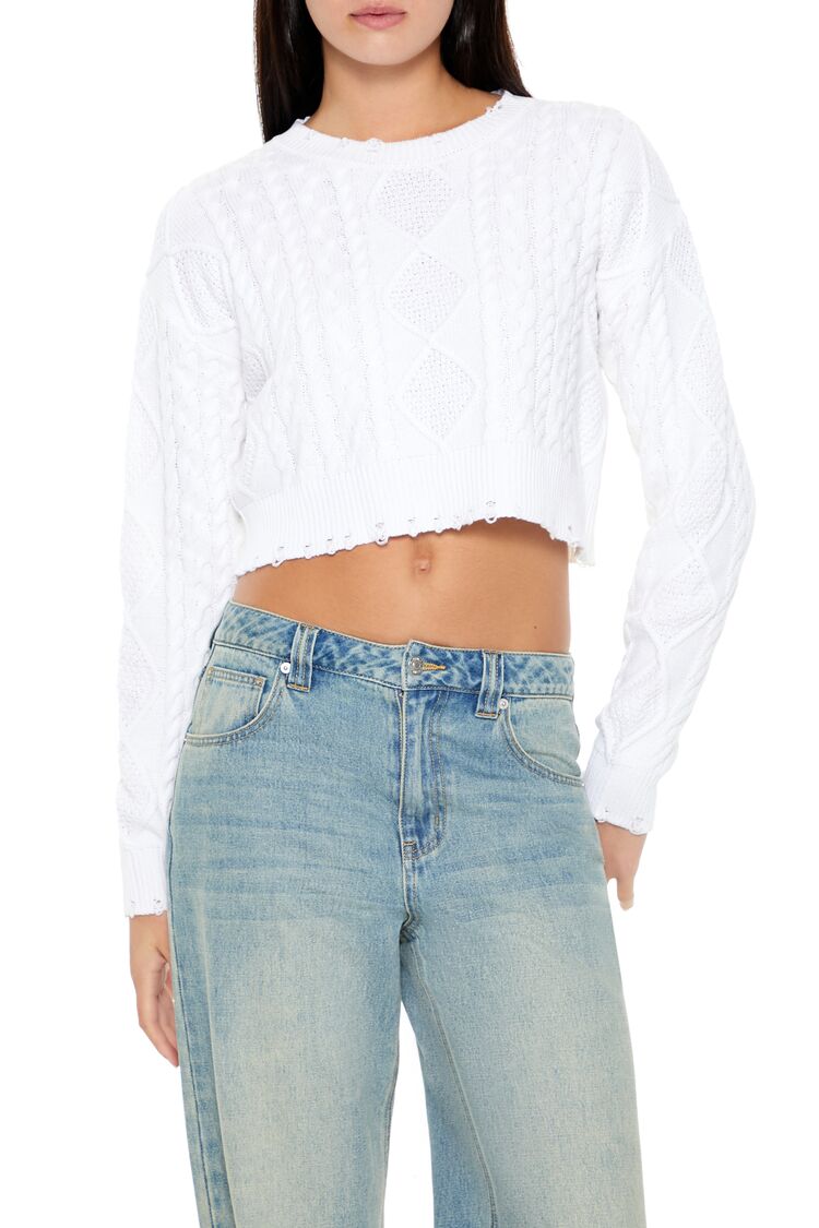 Cropped Cable Knit Sweater | Forever 21 Women