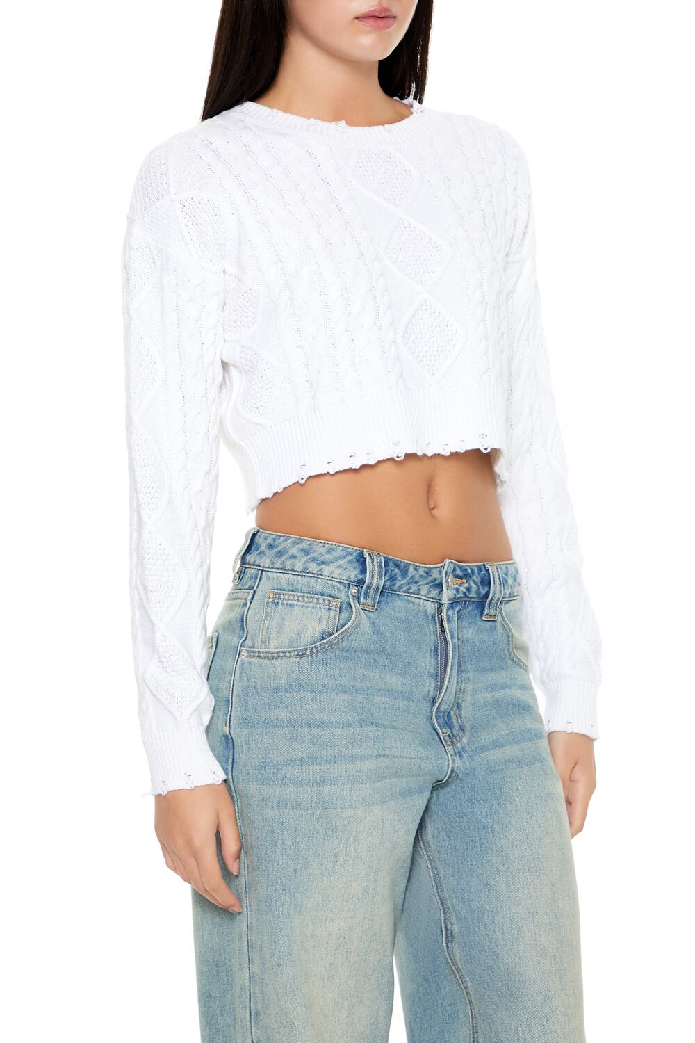 Cropped Cable Knit Sweater | Forever 21 Women