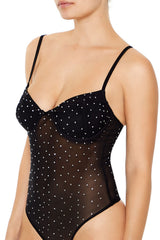 Rhinestone Mesh Thong Bodysuit | Forever 21 Women