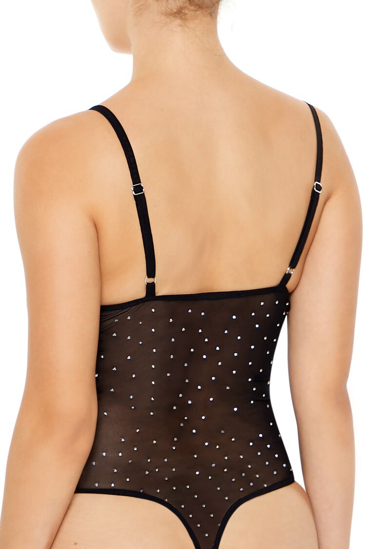 Rhinestone Mesh Thong Bodysuit | Forever 21 Women