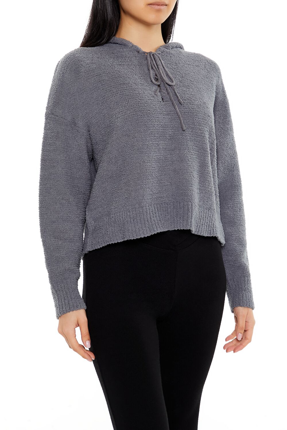 Hooded Lace-Up Sweater | Forever 21 Women