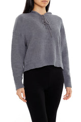 Hooded Lace-Up Sweater | Forever 21 Women