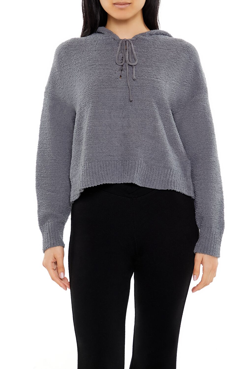 Hooded Lace-Up Sweater | Forever 21 Women