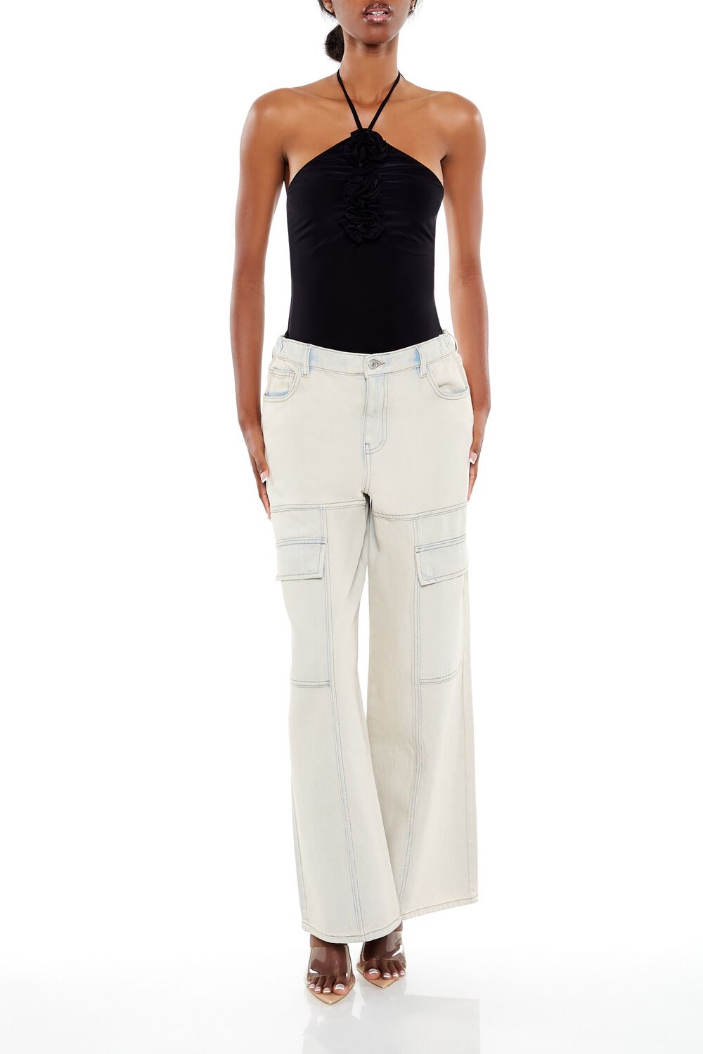 Rosette Halter Bodysuit | Forever 21 Women