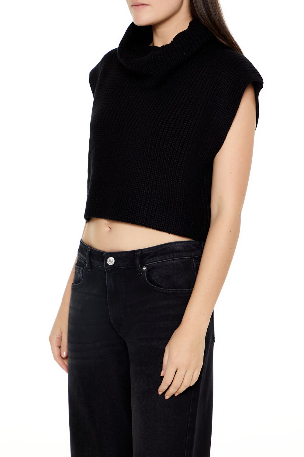 Cropped Sleeveless Turtleneck Sweater | Forever 21 Women