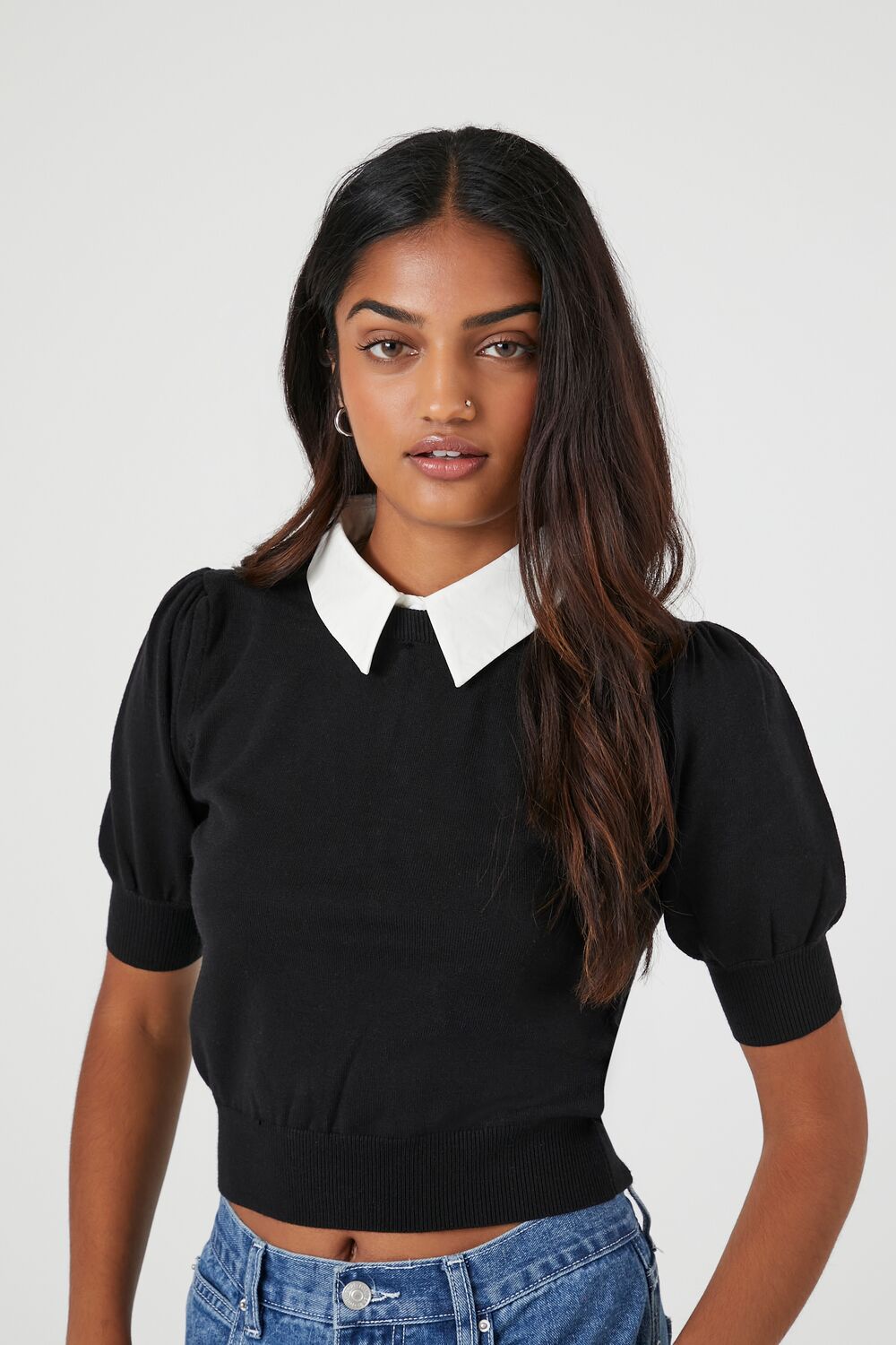 Sweater-Knit Collar Crop Top | Forever 21 Women