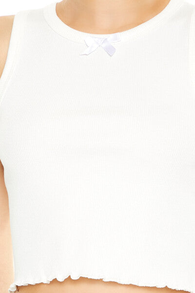 Lettuce-Edge Bow Tank Top | Forever 21 Women