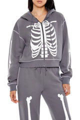 Skeleton Graphic Zip-Up Hoodie | Forever 21 Women
