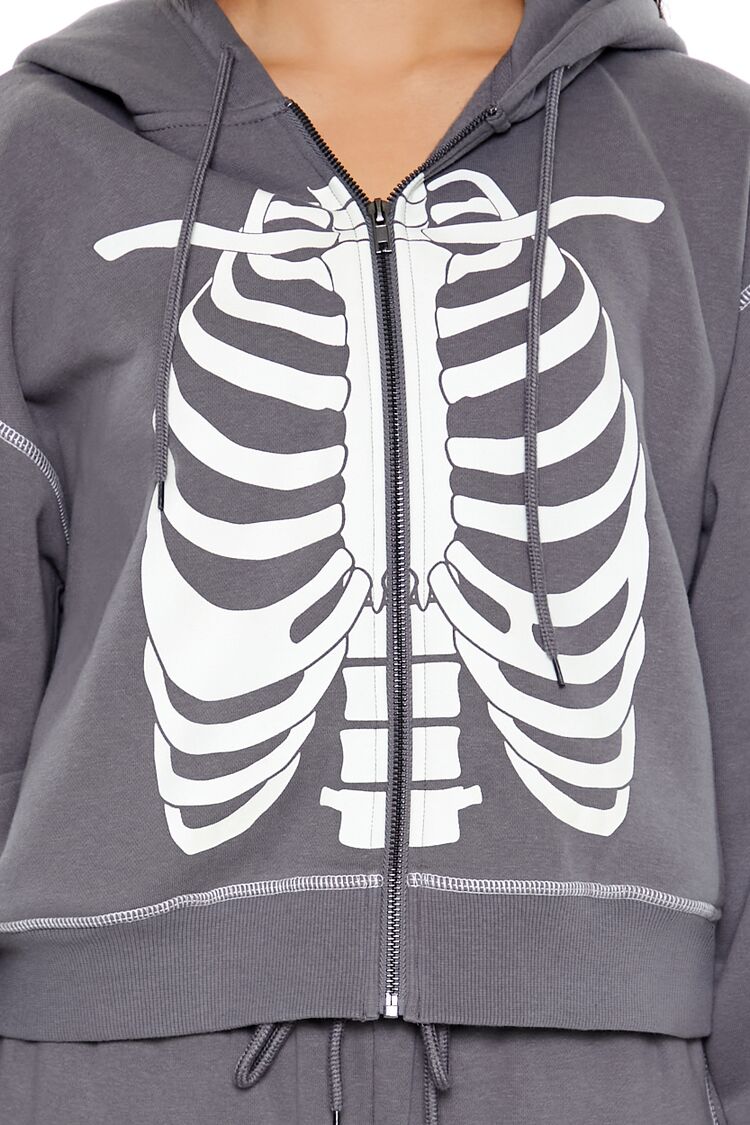 Skeleton Graphic Zip-Up Hoodie | Forever 21 Women