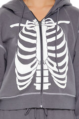 Skeleton Graphic Zip-Up Hoodie | Forever 21 Women