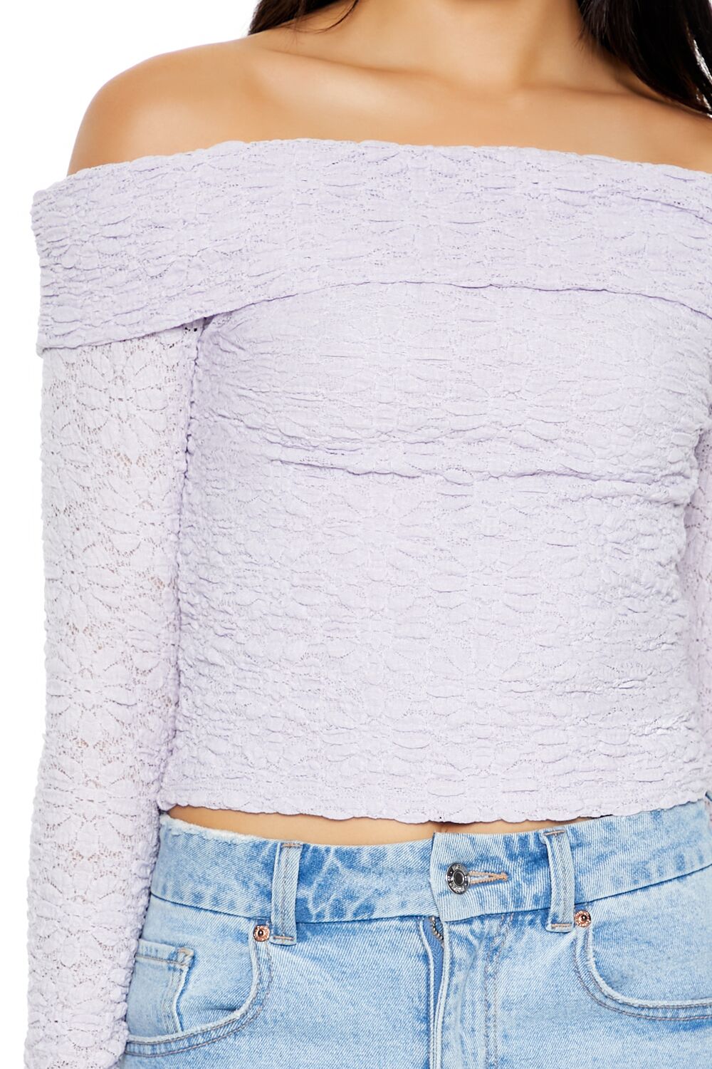 Foldover Off-the-Shoulder Lace Top | Forever 21 Women