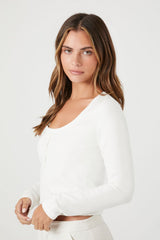 Cropped Sweater-Knit Henley Top | Forever 21 Women