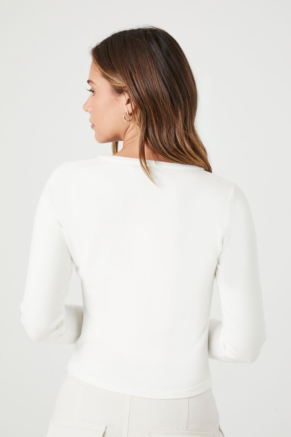 Cropped Sweater-Knit Henley Top | Forever 21 Women