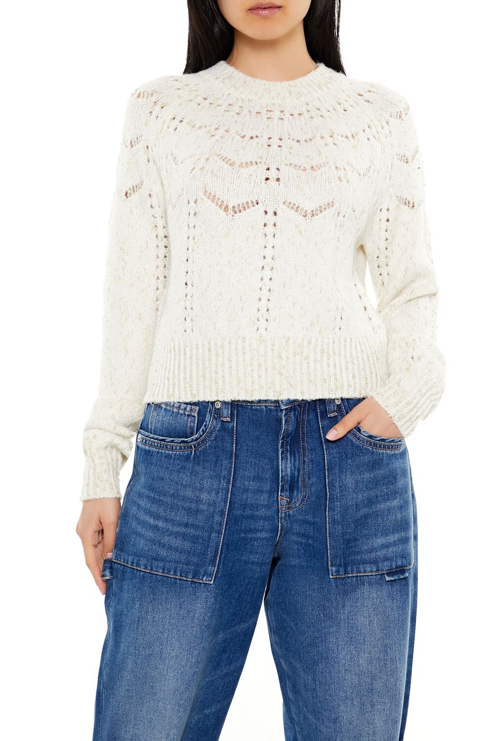 Metallic Pointelle Sweater | Forever 21 Women