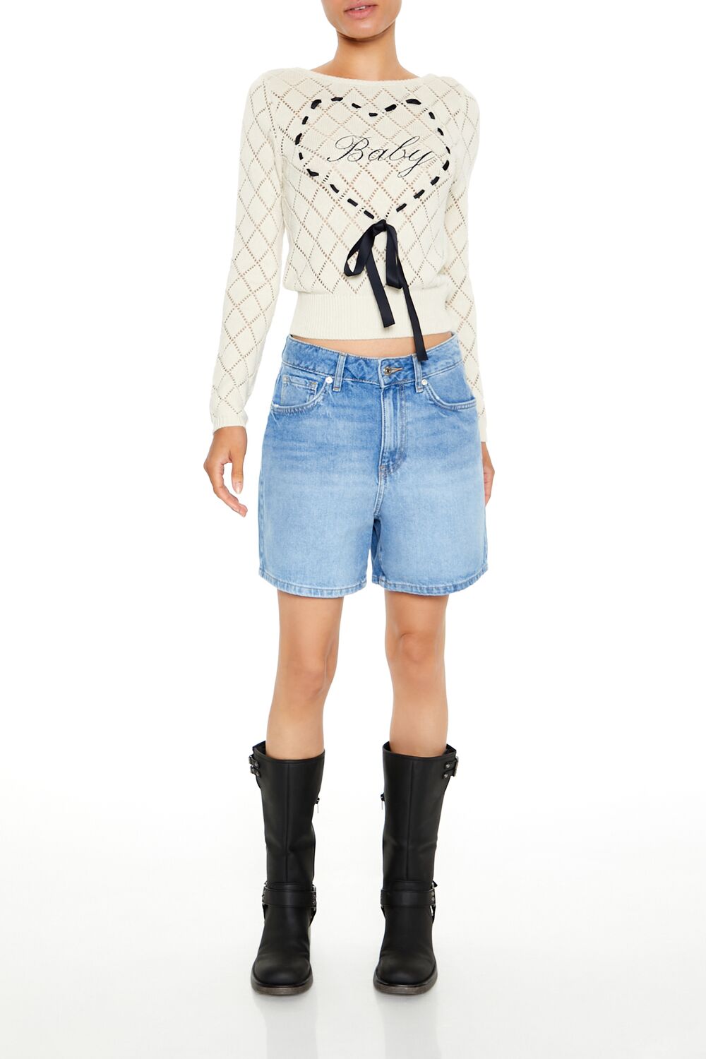 Baby Heart Bow Sweater | Forever 21 Women