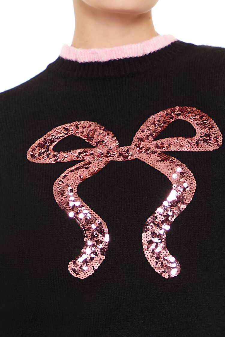 Sequin Bow Mock Neck Sweater | Forever 21 Women