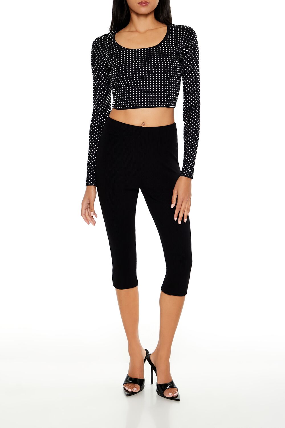 Rhinestone Cropped Sweater | Forever 21 Women