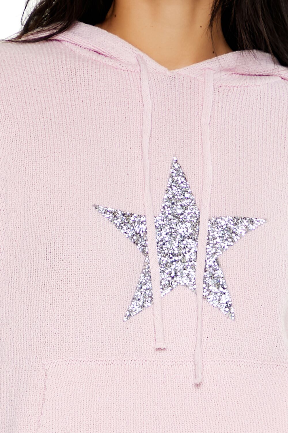 Hooded Glitter Star Sweater | Forever 21 Women