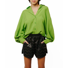Amira Oversized Button Down Satin Top | Forever 21 Women