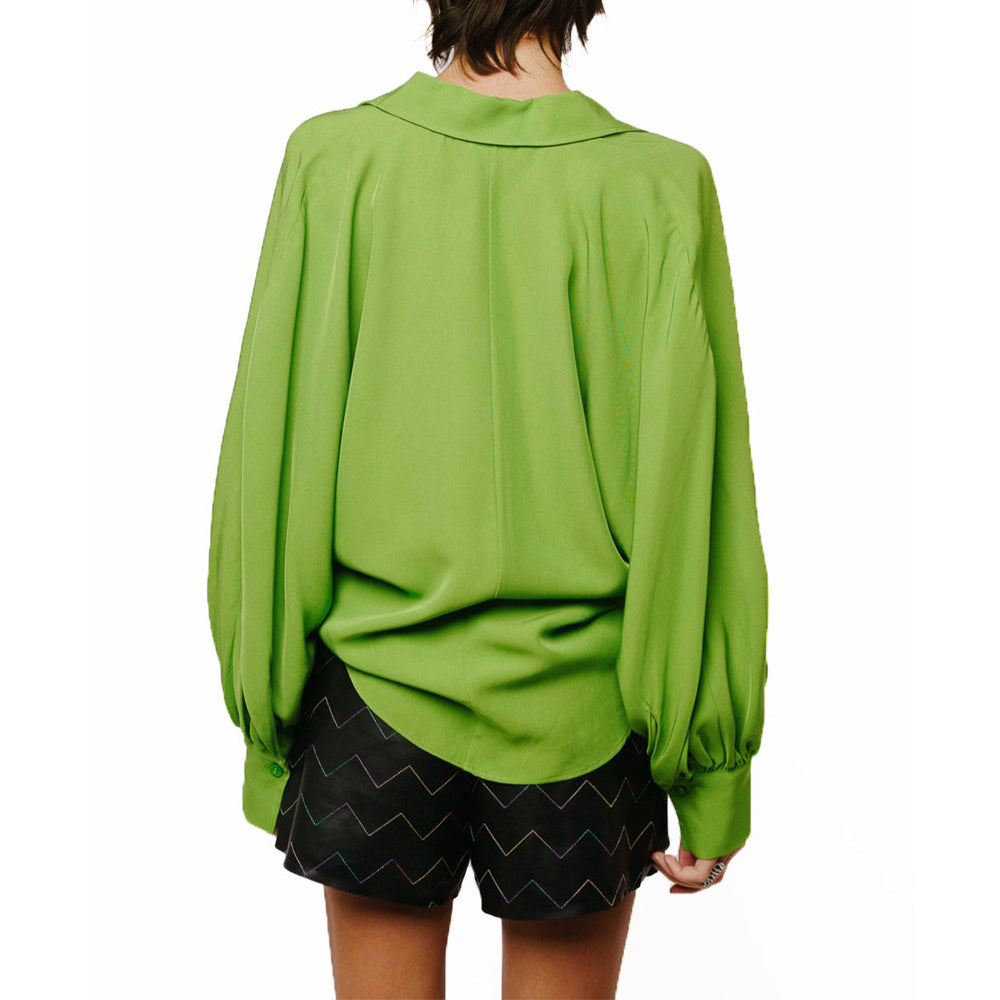 Amira Oversized Button Down Satin Top | Forever 21 Women