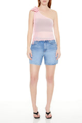 Mesh Rosette One-Shoulder Top | Forever 21 Women