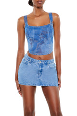 Angel Denim Bustier Crop Top | Forever 21 Women