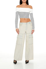 Striped Off-the-Shoulder Sweater | Forever 21 Women