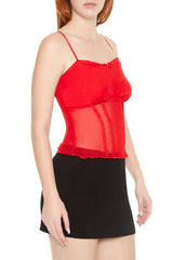 Sheer Mesh Bow Cami | Forever 21 Women
