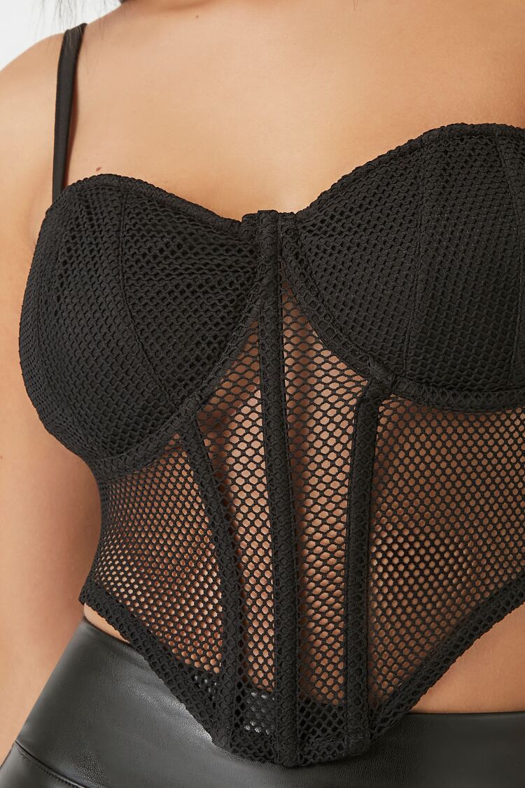 Mesh Cropped Bustier Cami | Forever 21 Women