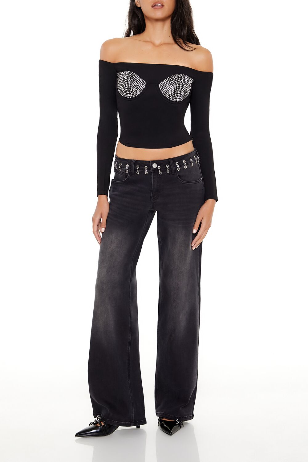 Rhinestone Off-the-Shoulder Top | Forever 21 Women