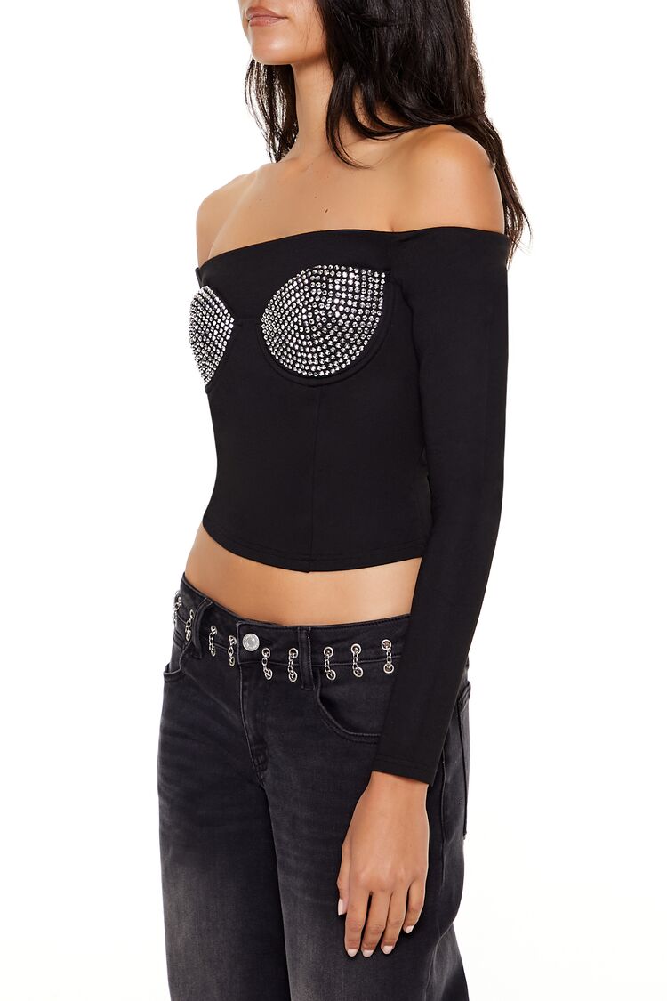Rhinestone Off-the-Shoulder Top | Forever 21 Women