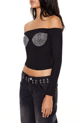 Rhinestone Off-the-Shoulder Top | Forever 21 Women